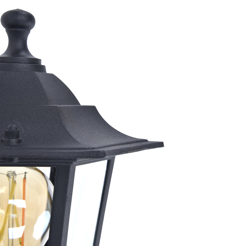 Corniche Traditional Outdoor Wall Lantern, Black