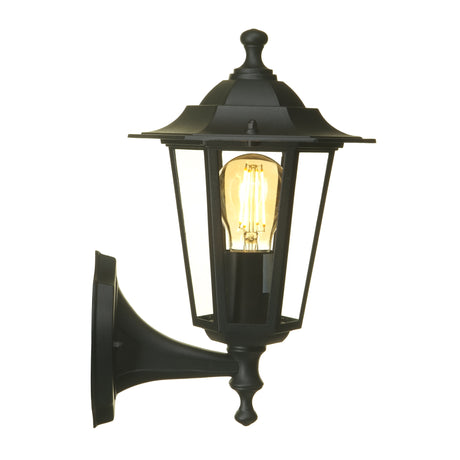 Corniche Traditional Outdoor Wall Lantern, Black