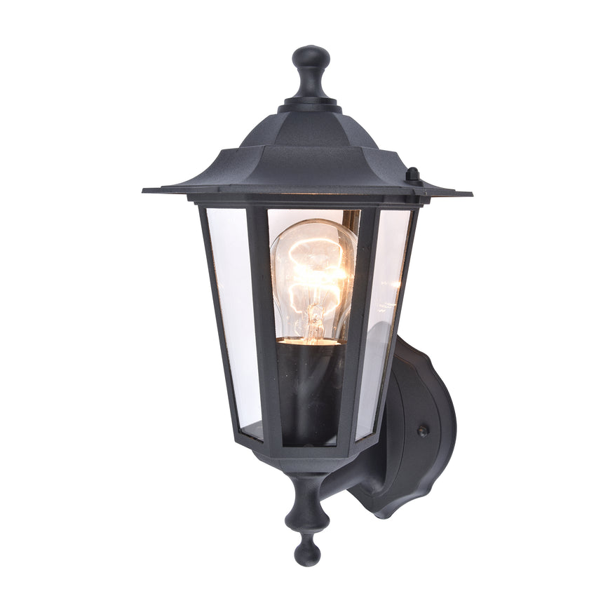 Corniche Traditional Outdoor Wall Lantern, Black