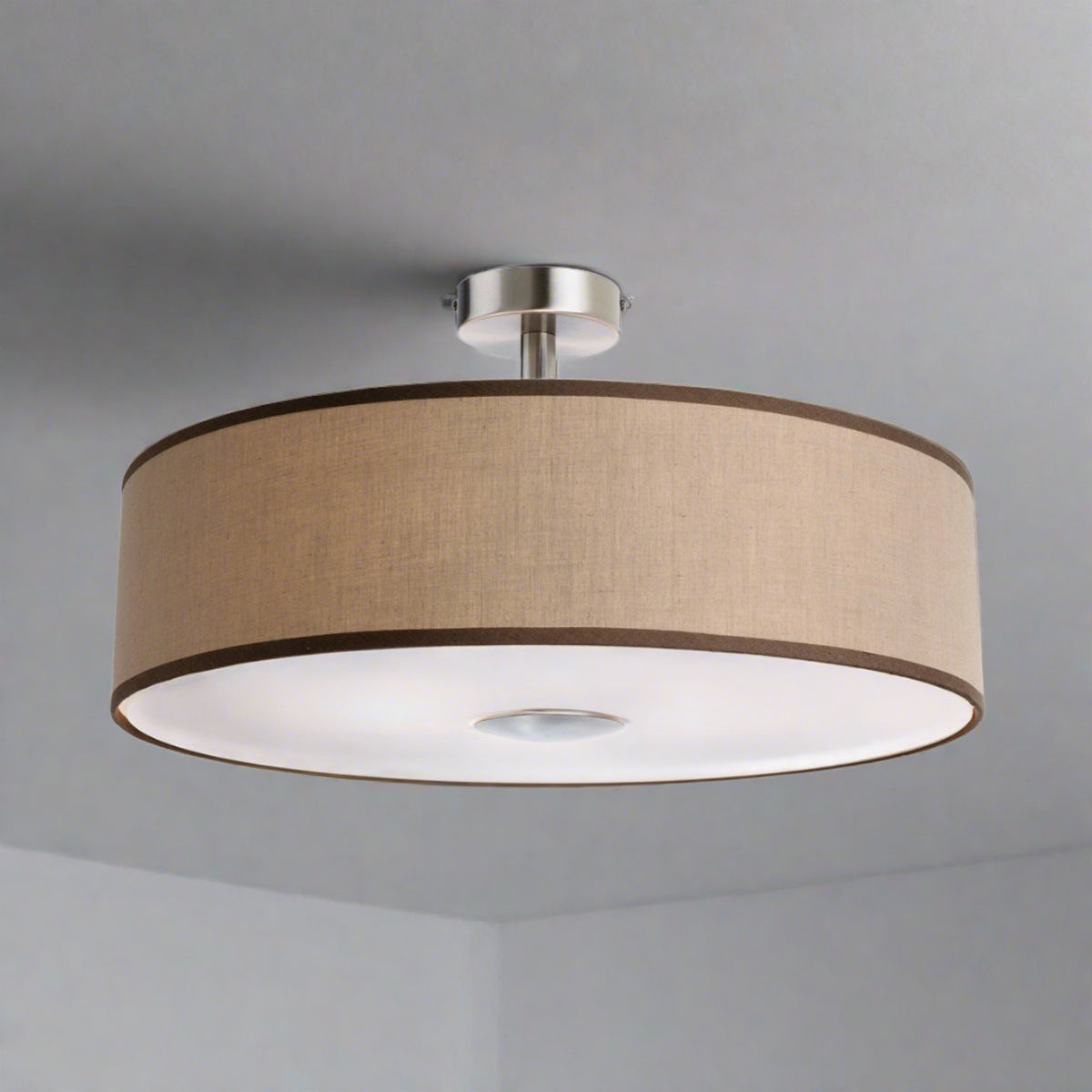 Marcel Semi-Flush Fabric Shade Ceiling Light – Lampsy