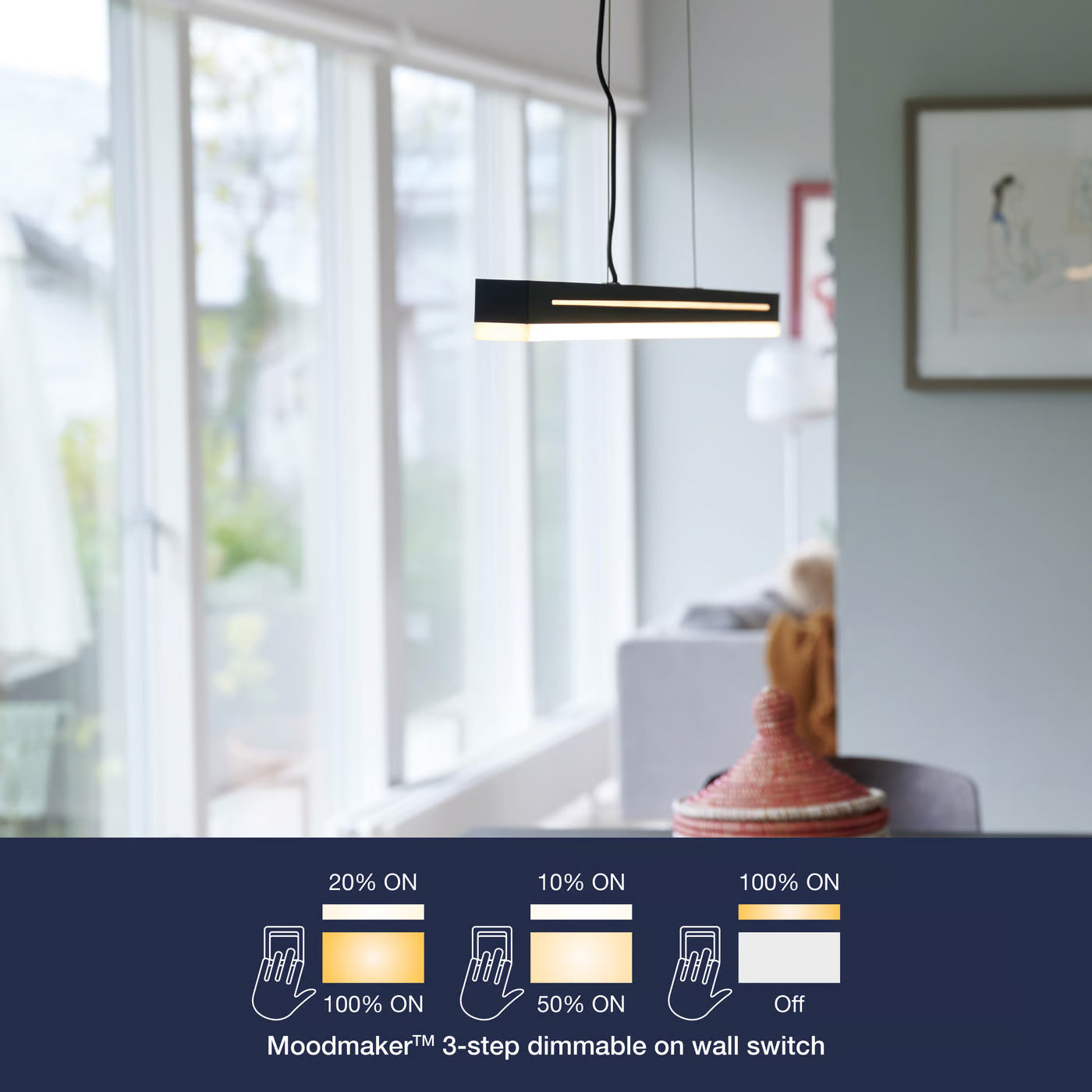 Skylar LED Bar Pendant Light, Black