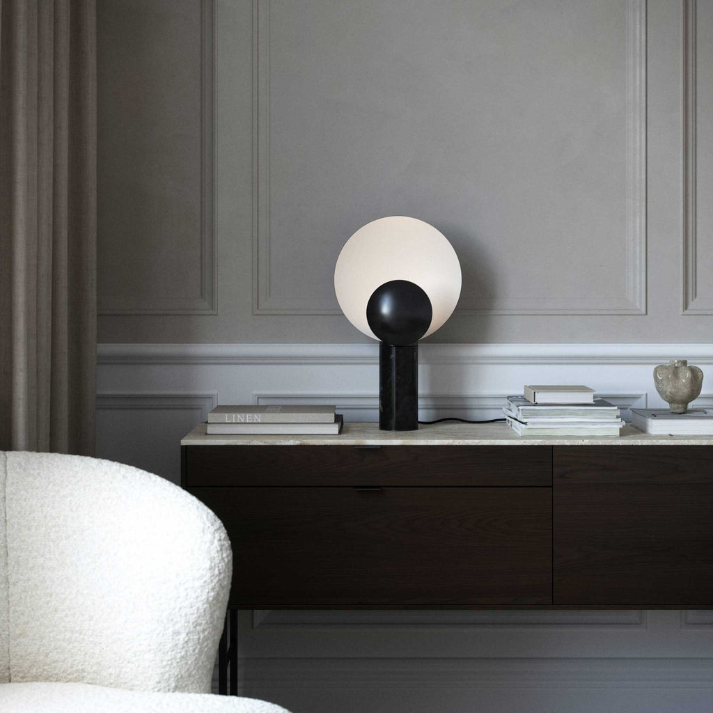 Cache Marble Table Lamp, Black