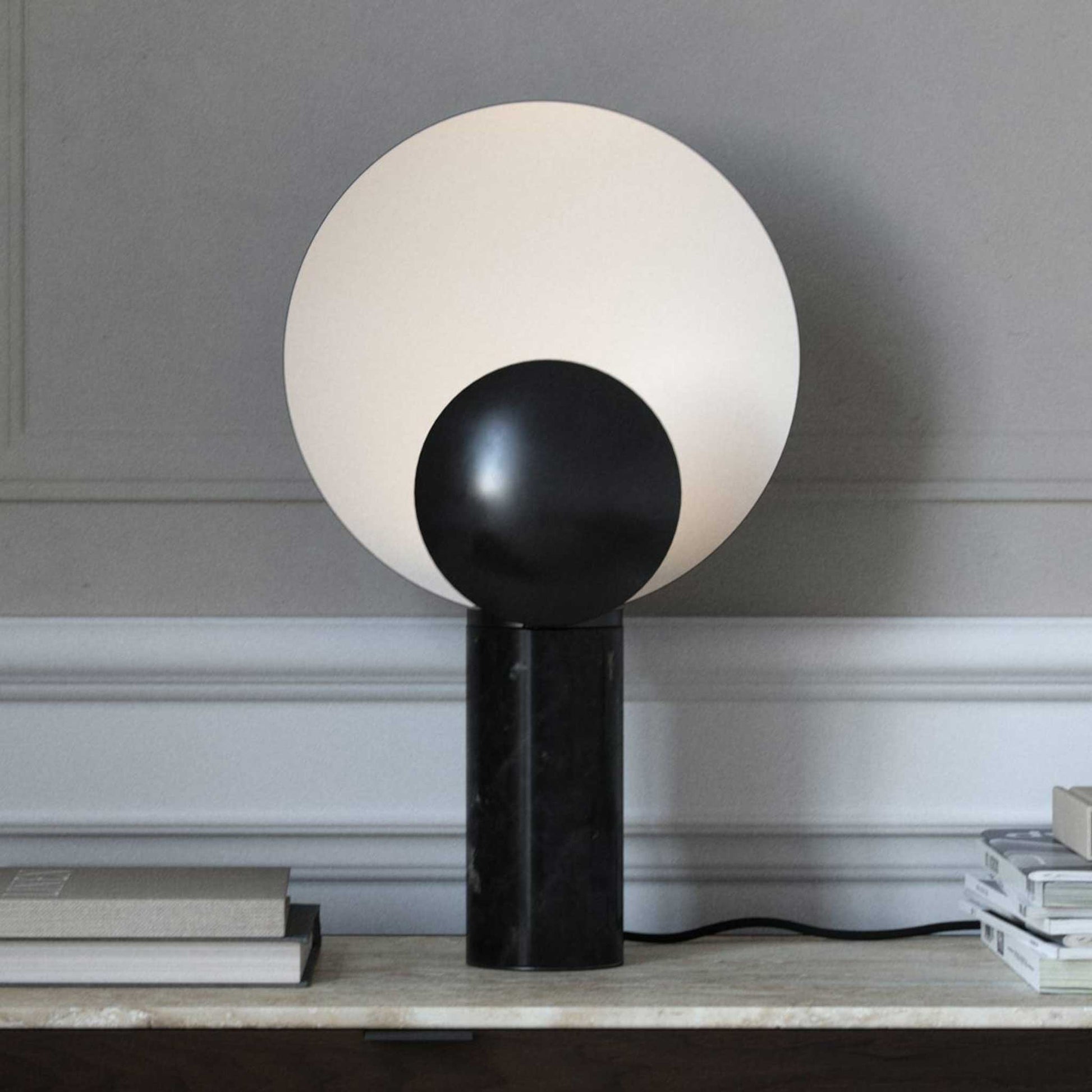 Cache Marble Table Lamp, Black