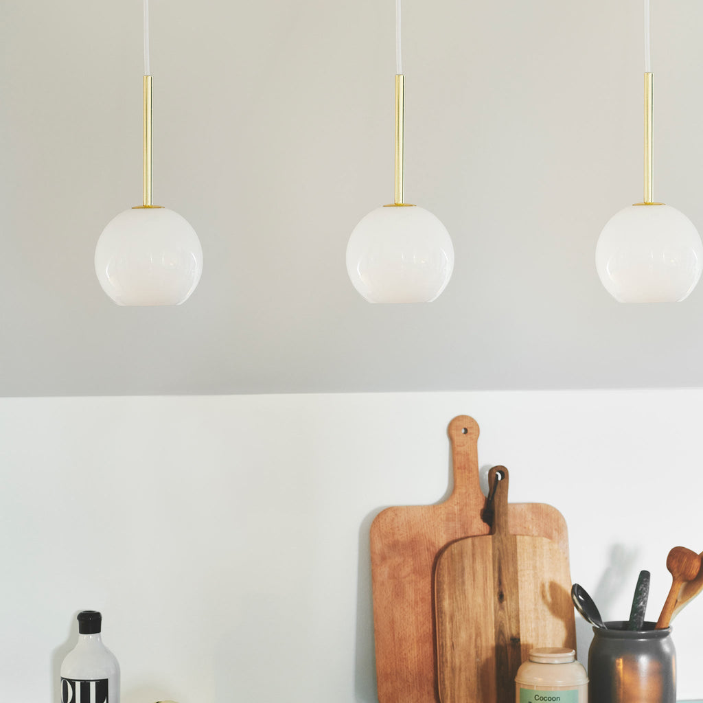 Franca 13 Pendant Light, Brass/Opal