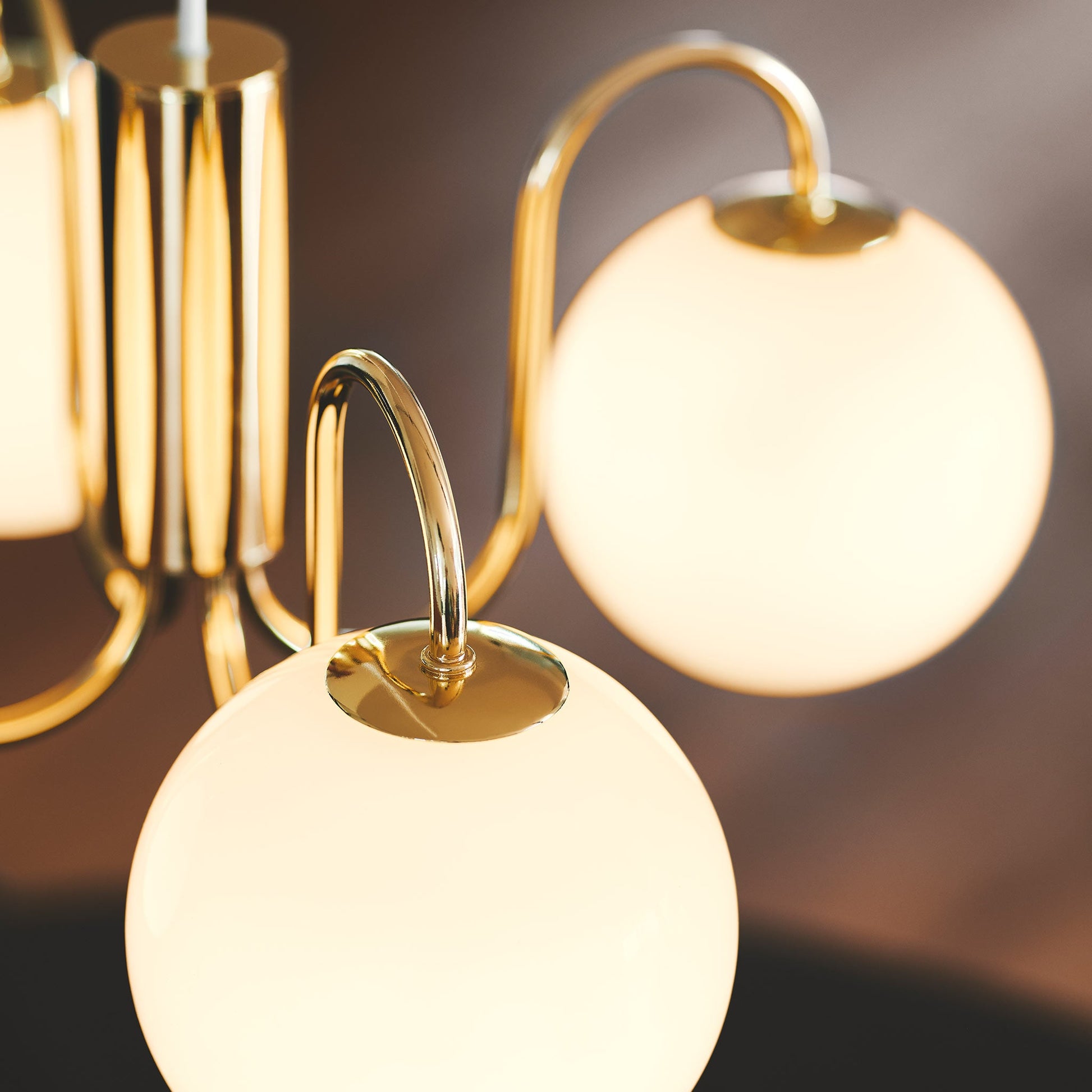 Franca 4 Light Pendant Chandelier, Brass/Opal