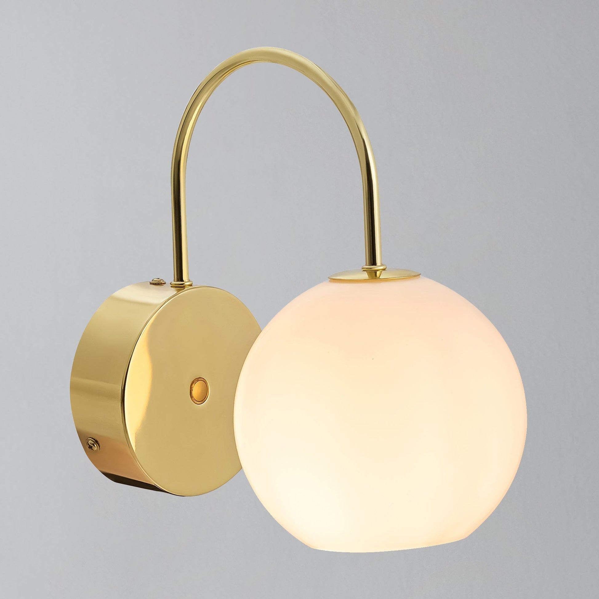Franca Brass Wall Light, Brass/Opal