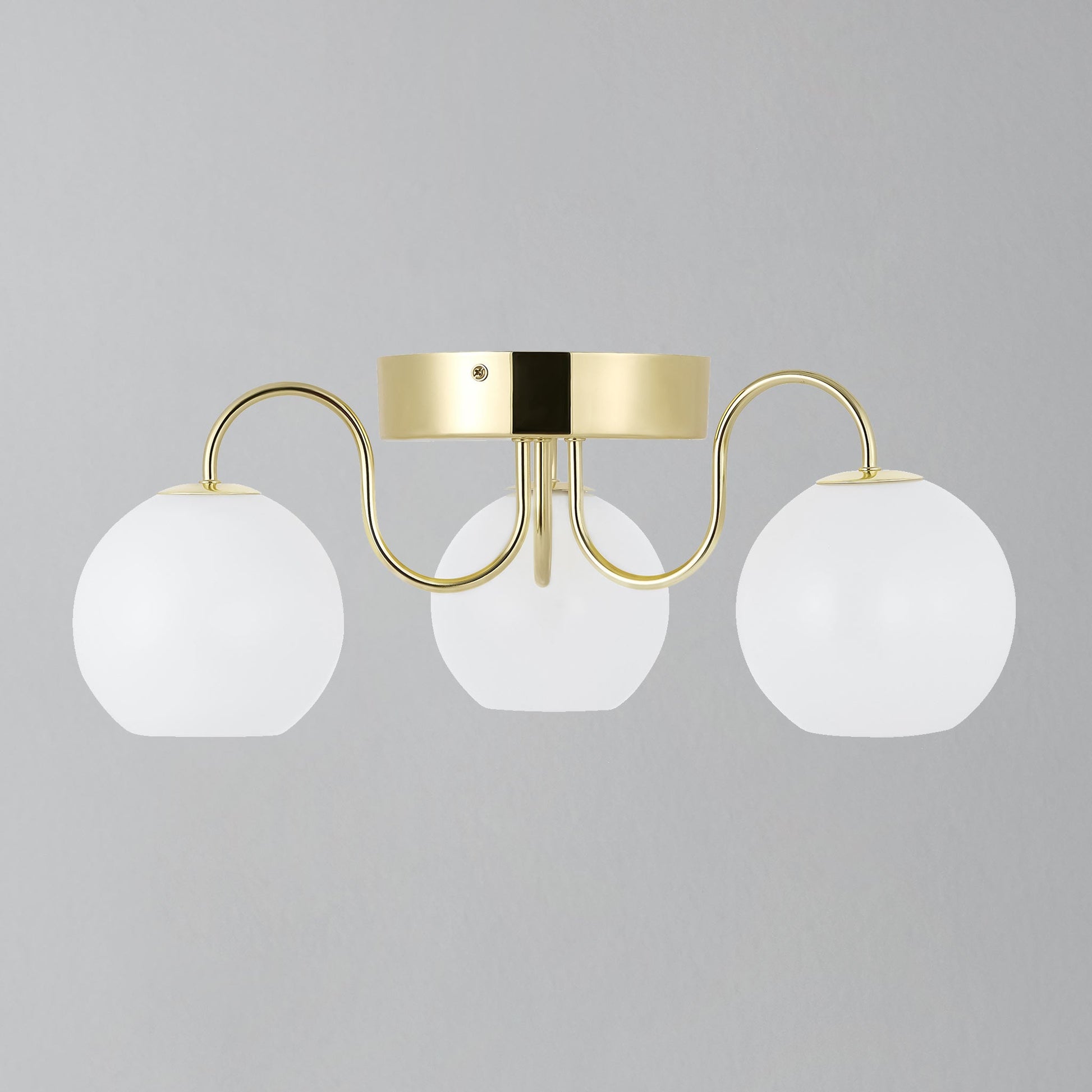 Franca Semi-flush Ceiling Light, Brass/Opal
