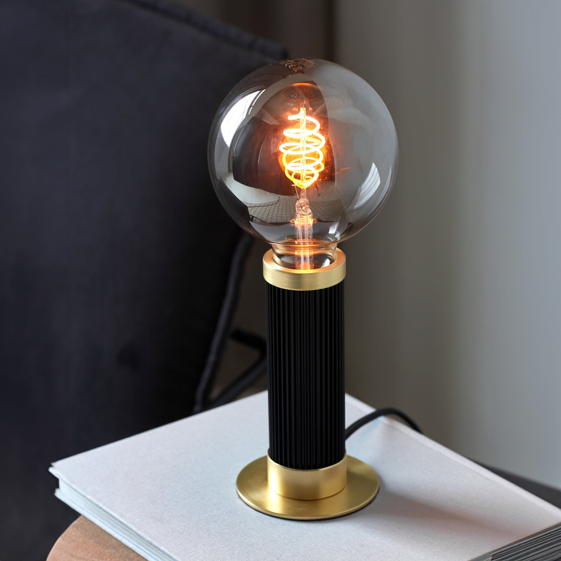 Galloway Table Lamp, Black/Brass