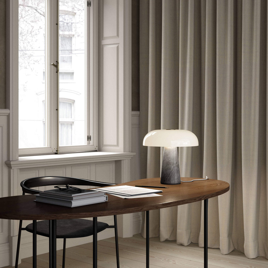 Glossy Table Lamp, Grey