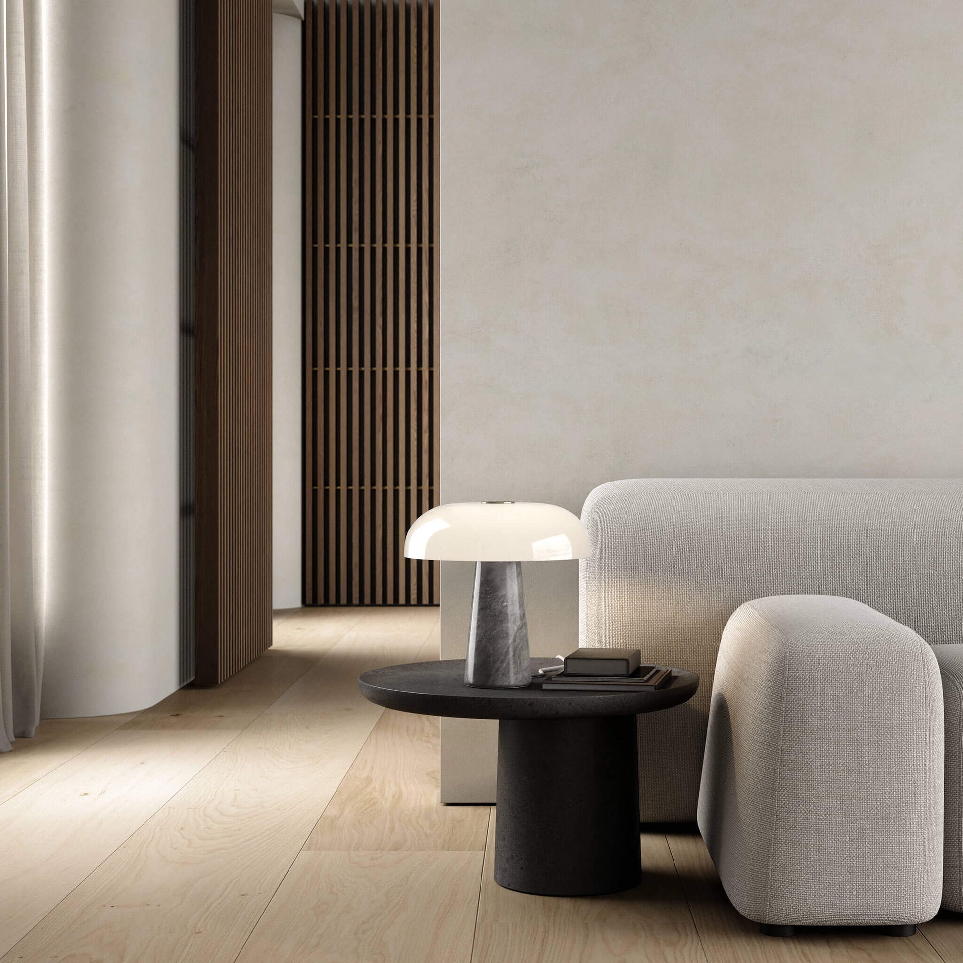 Glossy Table Lamp, Grey