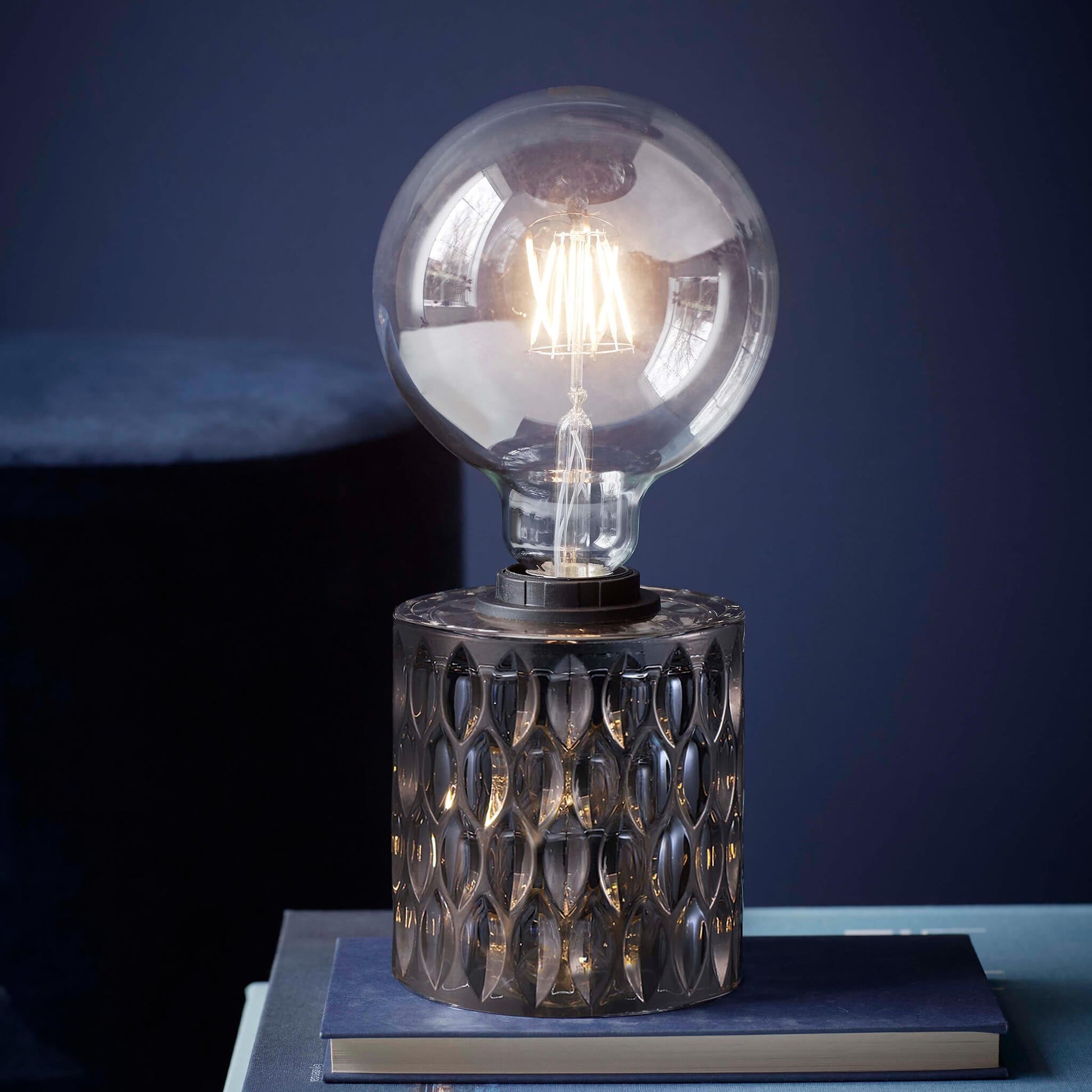 Nordlux Hollywood Mini Glass Table Lamp - Smoked Glass-Lampsy