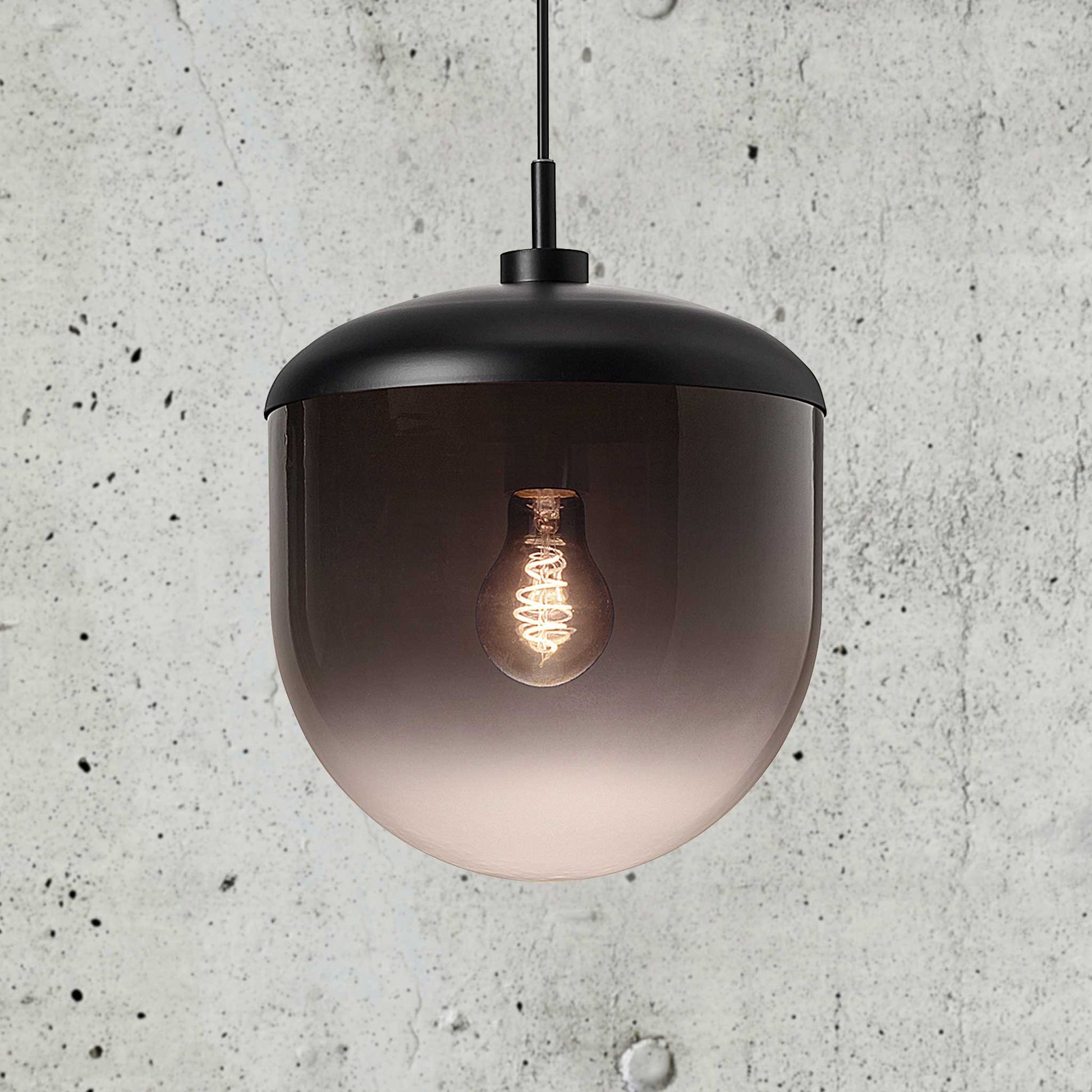 Magia 26 Pendant Light, Black/Smoke