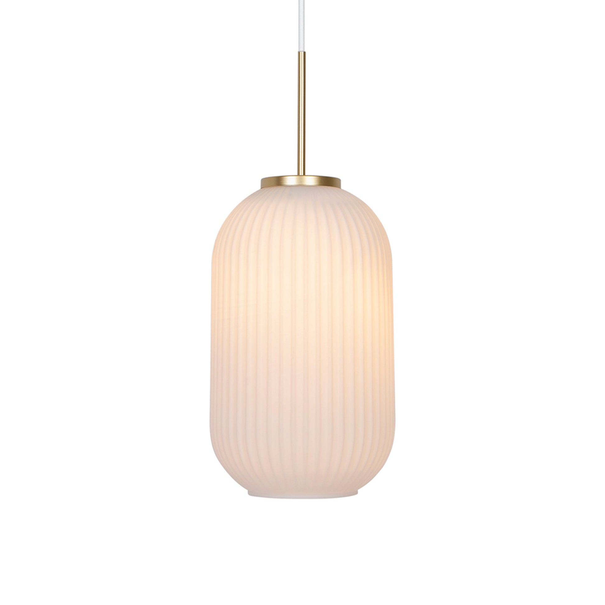 Milford 20 Pendant Light, Opal/Brass
