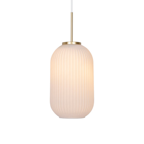 Milford 20 Pendant Light, Opal/Brass