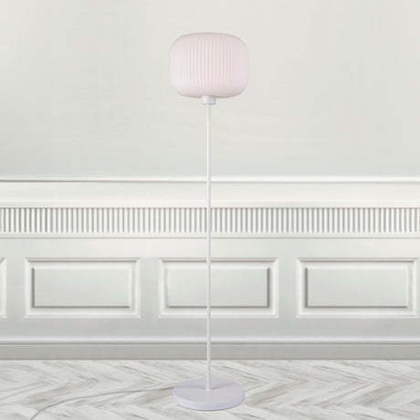 Milford Floor Lamp, Opal/White