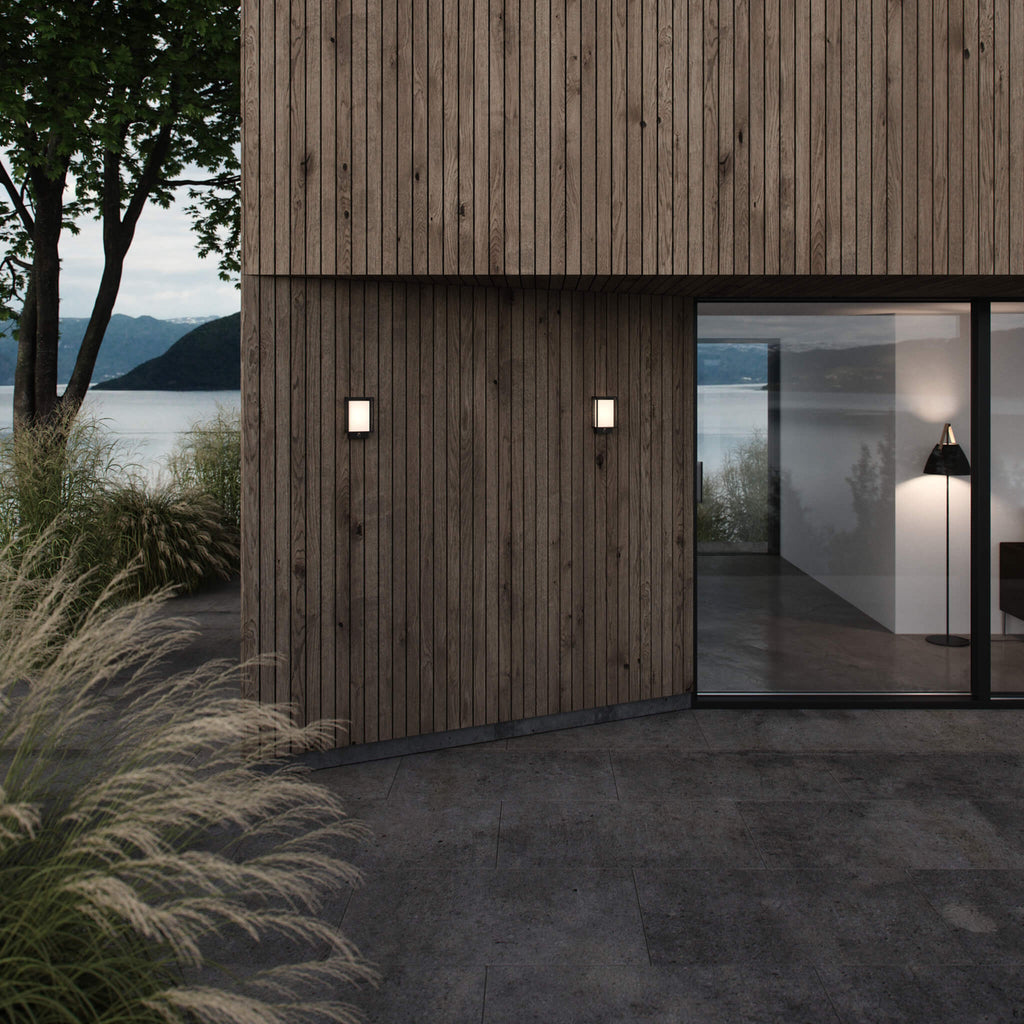 Nestor LED Outdoor Wall Light, Black/Opal