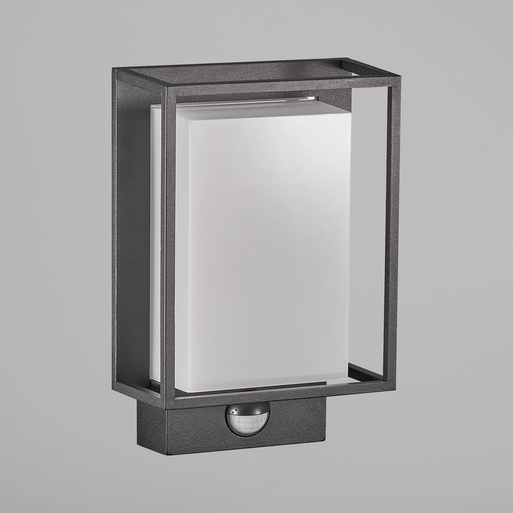 Nestor Sensor LED Outdoor Wall Light, Black/Opal