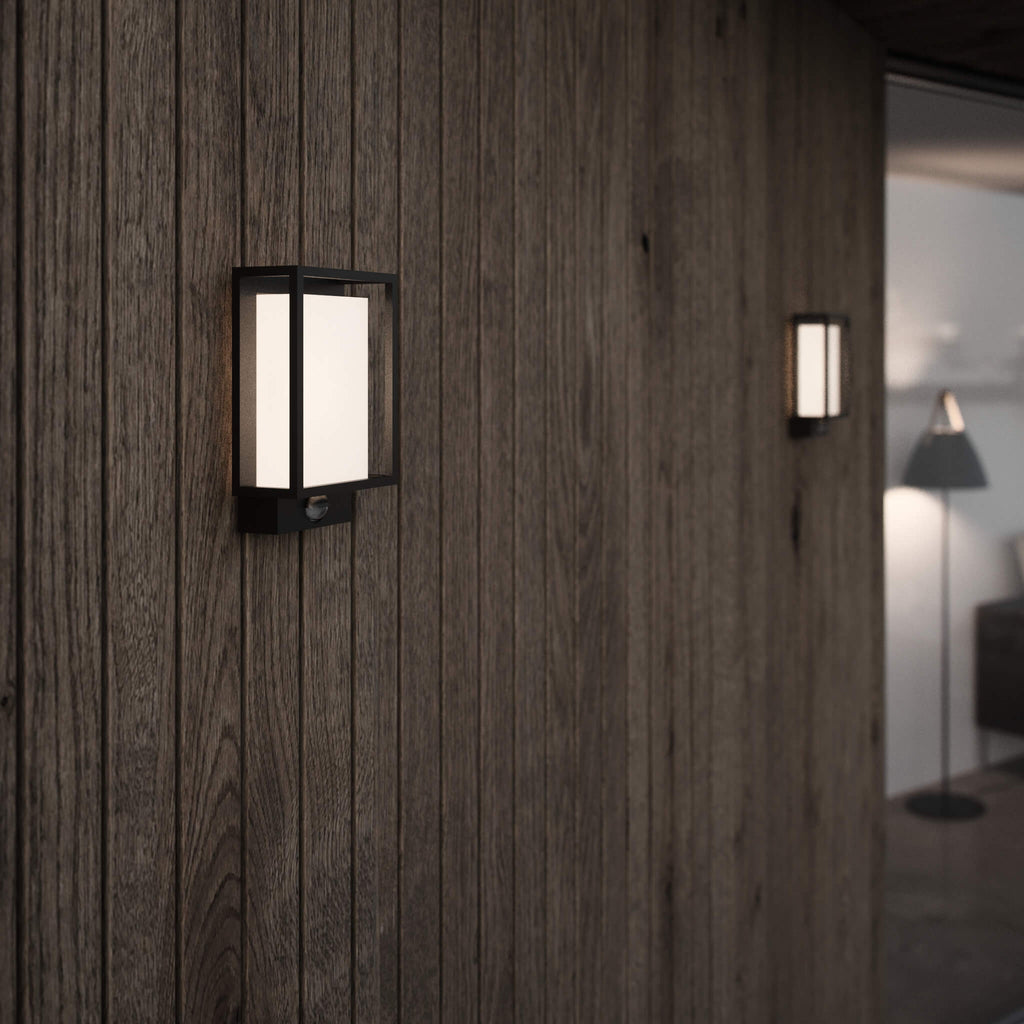 Nestor LED Outdoor Wall Light, Black/Opal