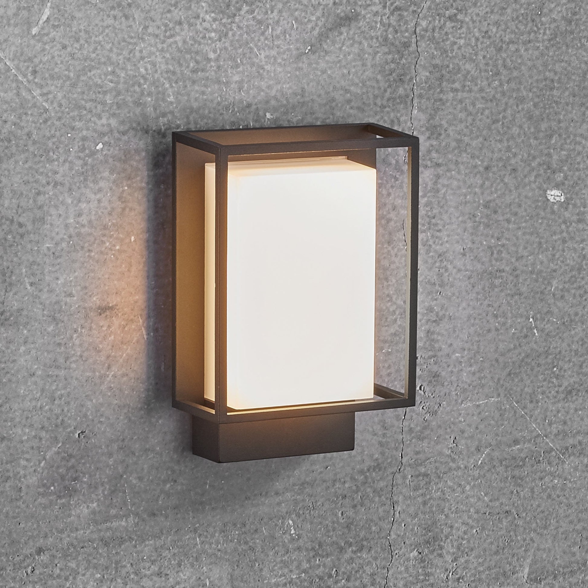 Nestor LED Outdoor Wall Light, Black/Opal