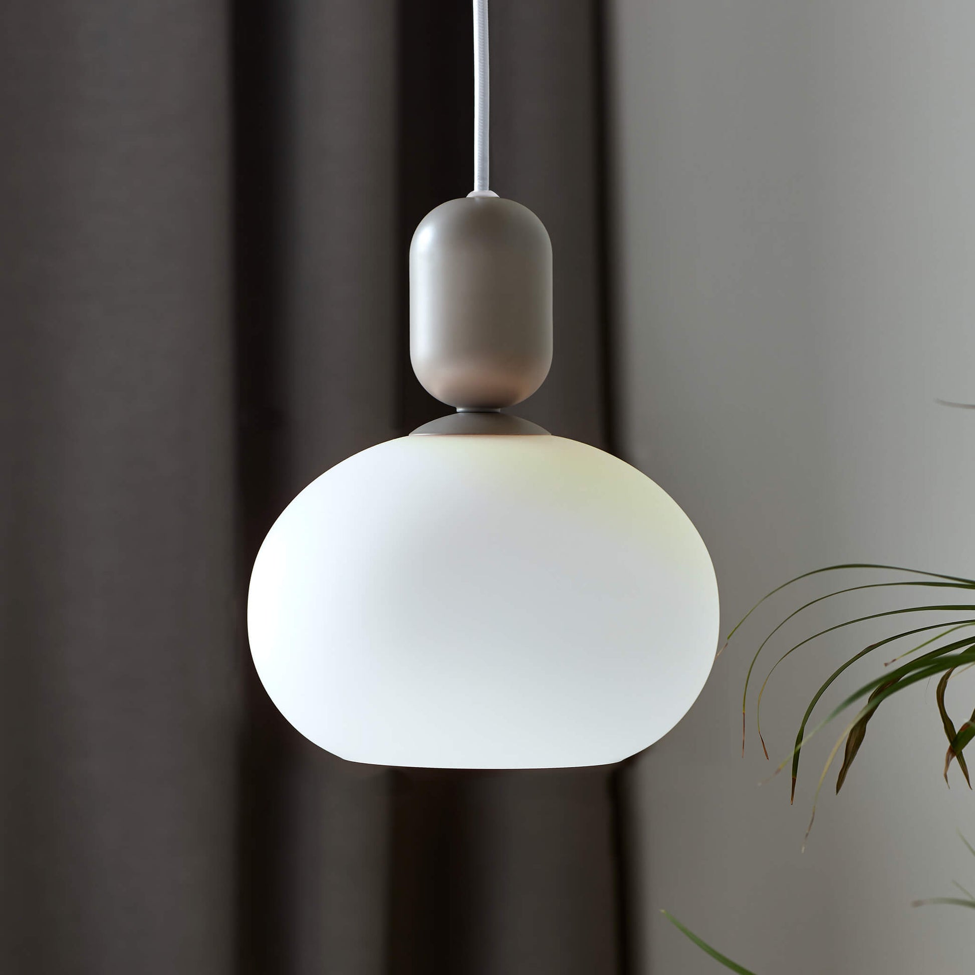 Nordlux Nordlux Notti Frosted Glass Globe Pendant Light - Mocha-Lampsy