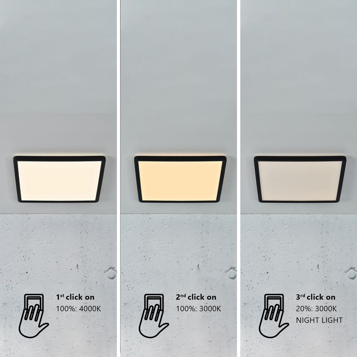 Oja 29 Square LED Bathroom Ceiling Light, IP54