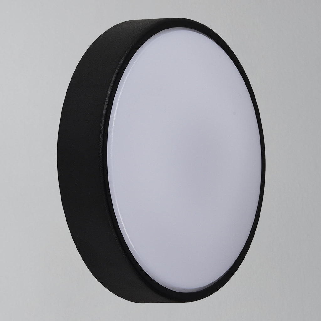 Oliver Round LED Outdoor Light, Black/Opal