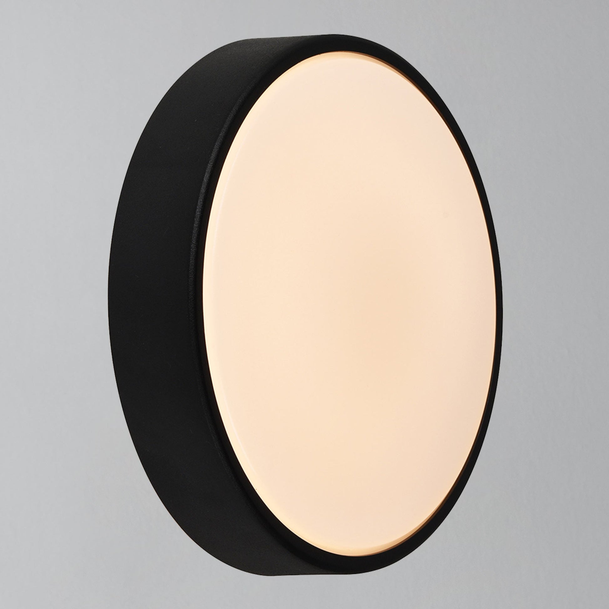 Oliver Round LED Outdoor Light, Black/Opal