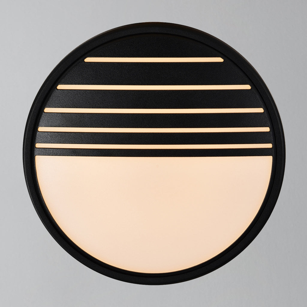 Oliver Round LED Outdoor Light, Black/Opal