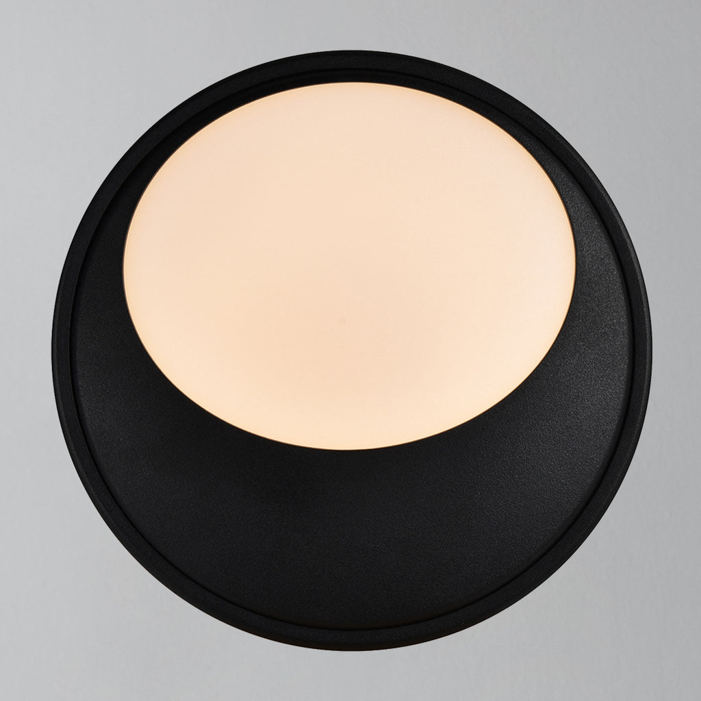 Oliver Round LED Outdoor Light, Black/Opal