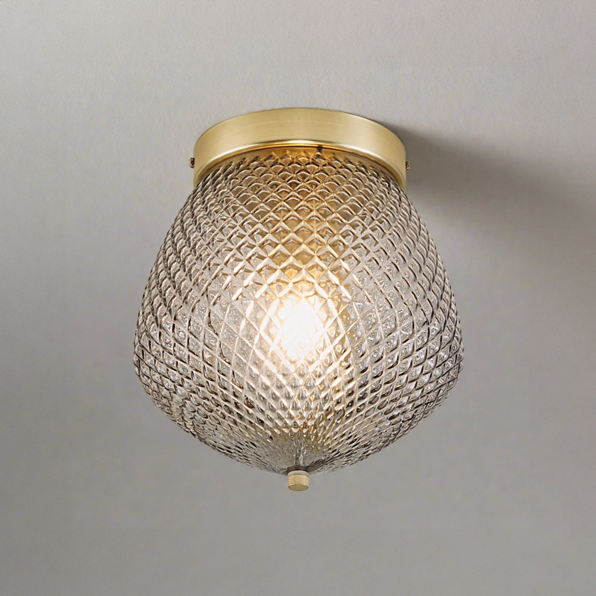 Orbiform Ceiling Light, Brass/Smoke
