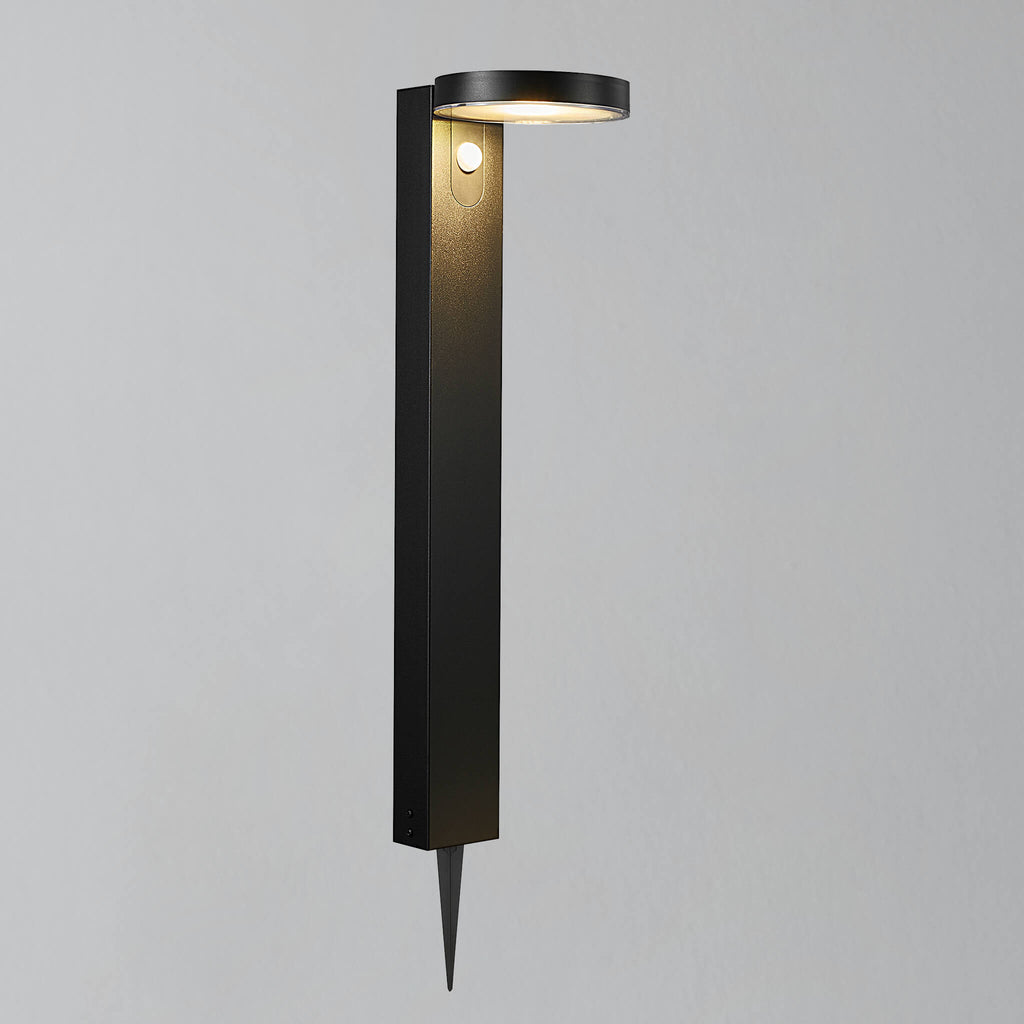 Rica Round Garden LED Solar Spike Light, Black