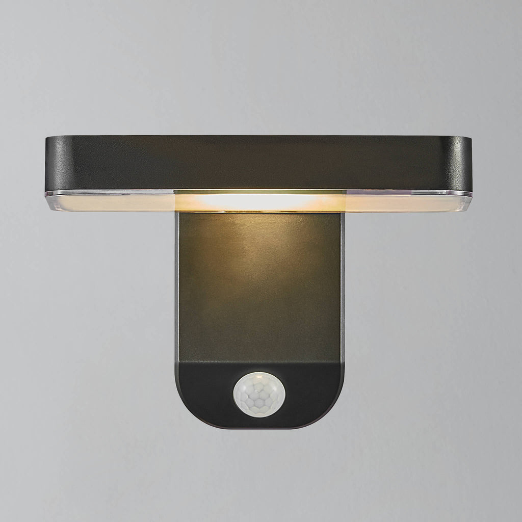 Rica Square LED Outdoor Solar Wall Light, Black