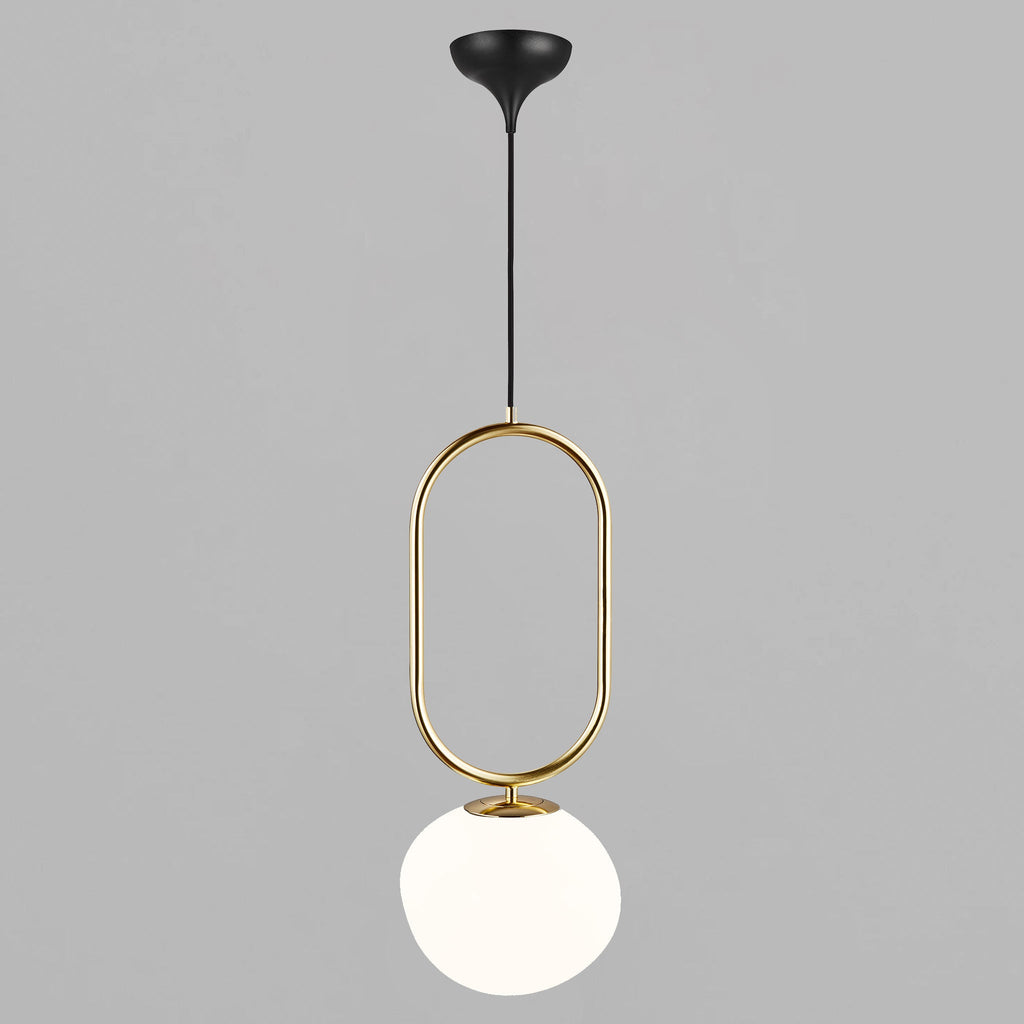 Shapes 22 Pendant Light, Brass/Opal