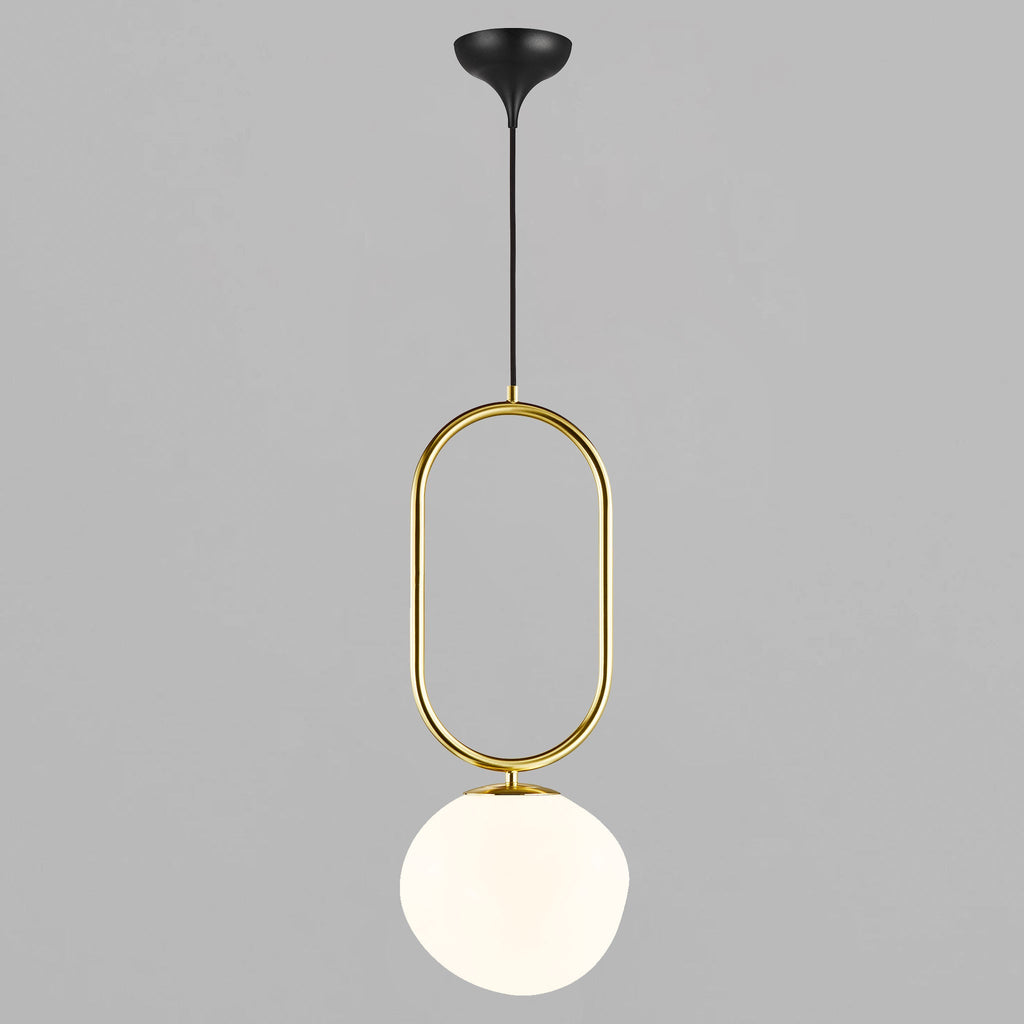 Shapes 22 Pendant Light, Brass/Opal