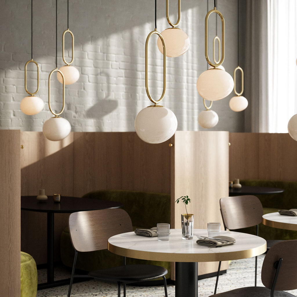 Shapes 27 Pendant Light, Brass/Opal