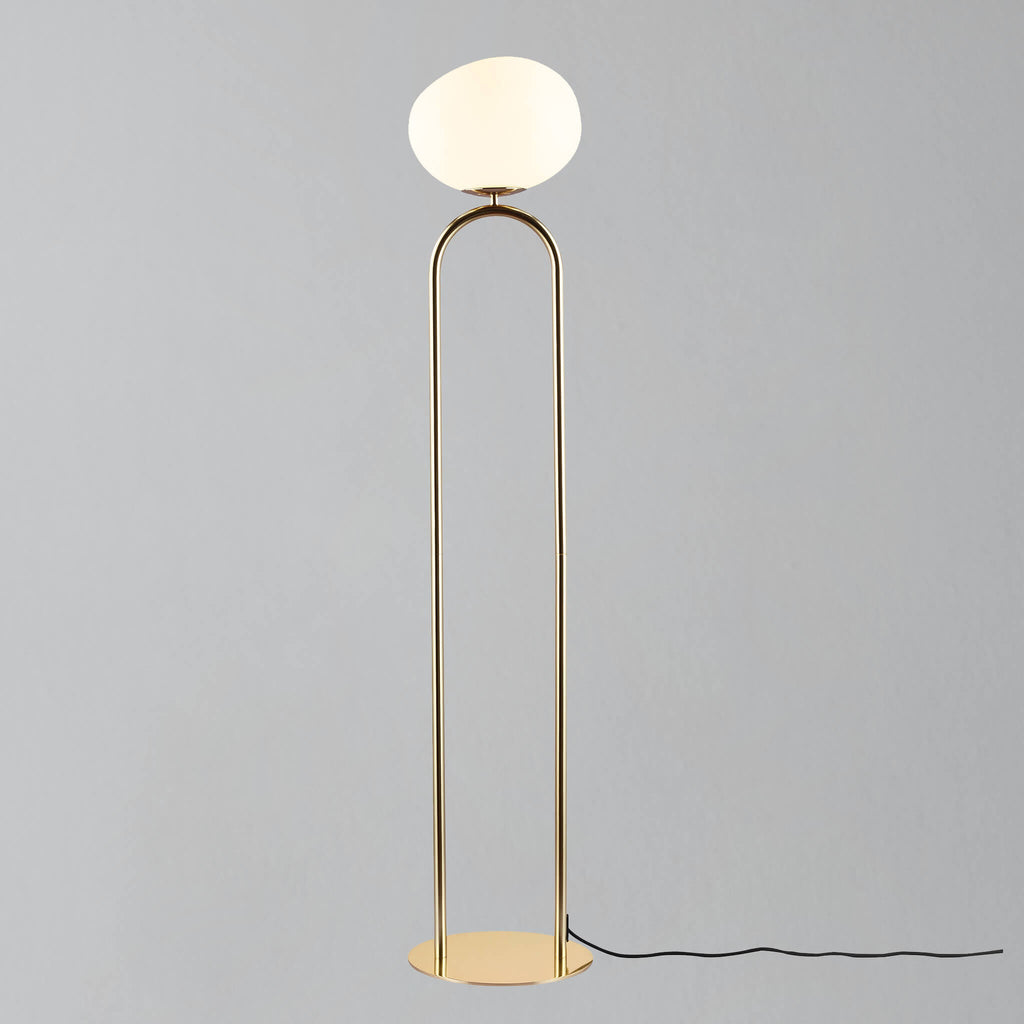 Shapes Floor Lamp, Brass/Opal