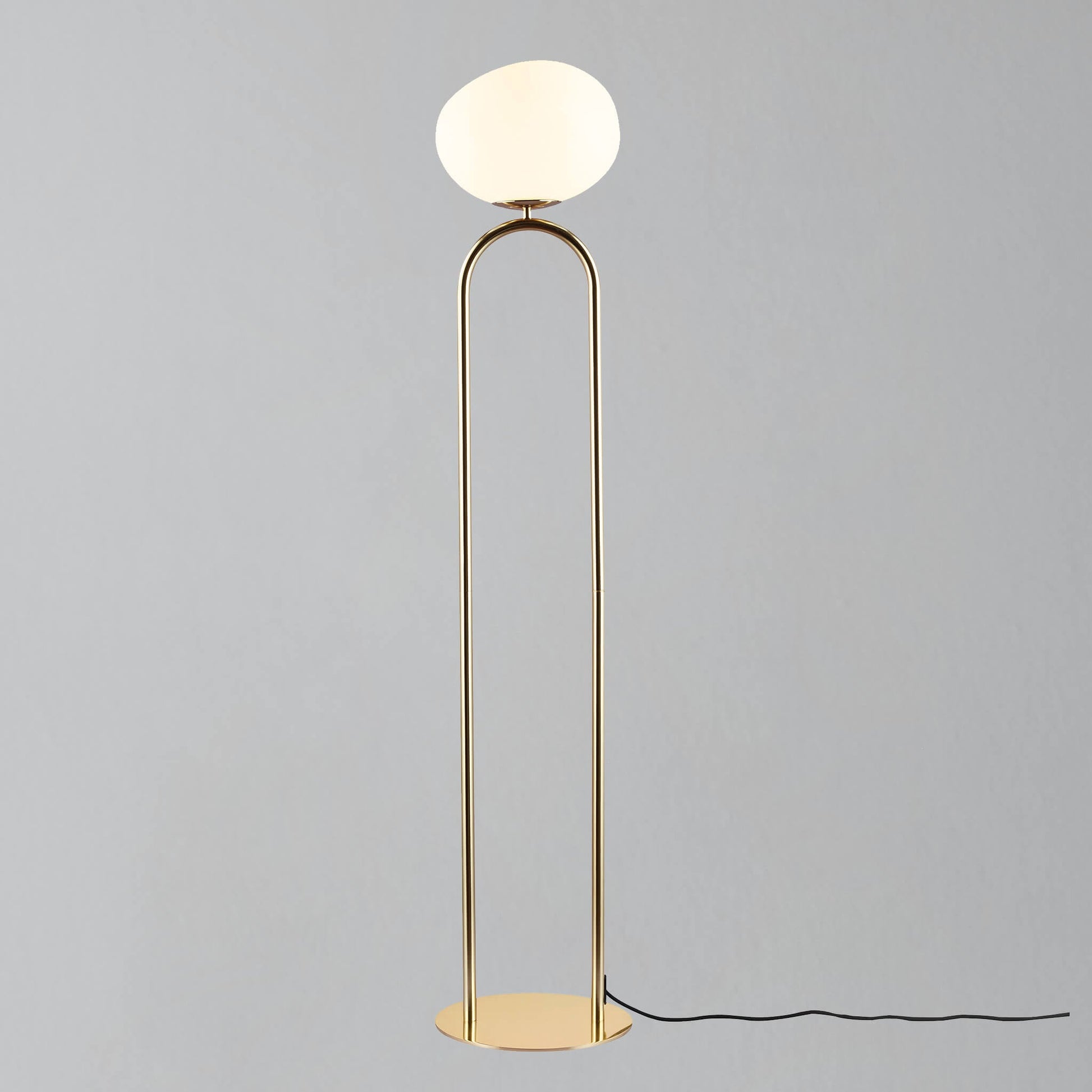 Shapes Floor Lamp, Brass/Opal