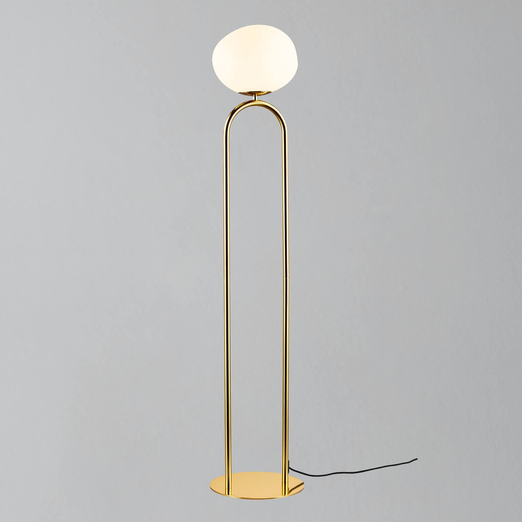 Shapes Floor Lamp, Brass/Opal