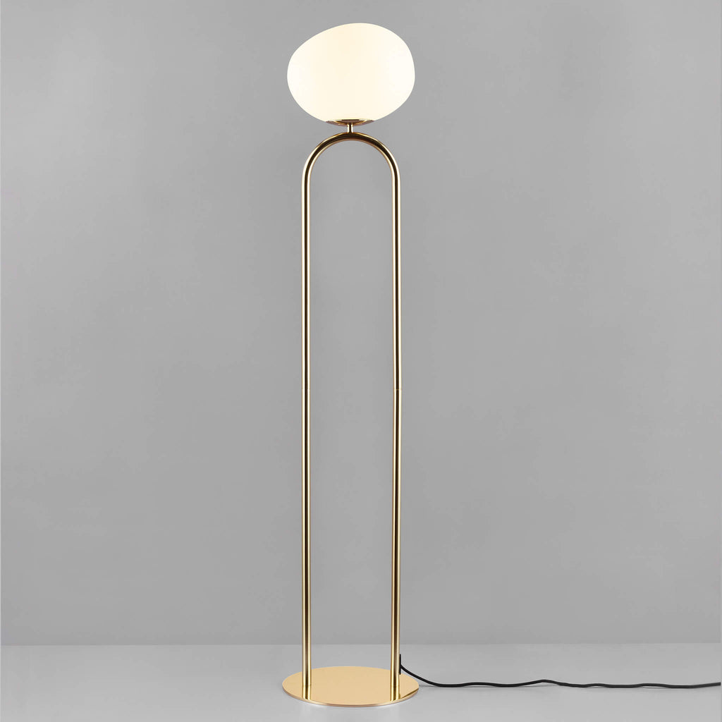 Shapes Floor Lamp, Brass/Opal