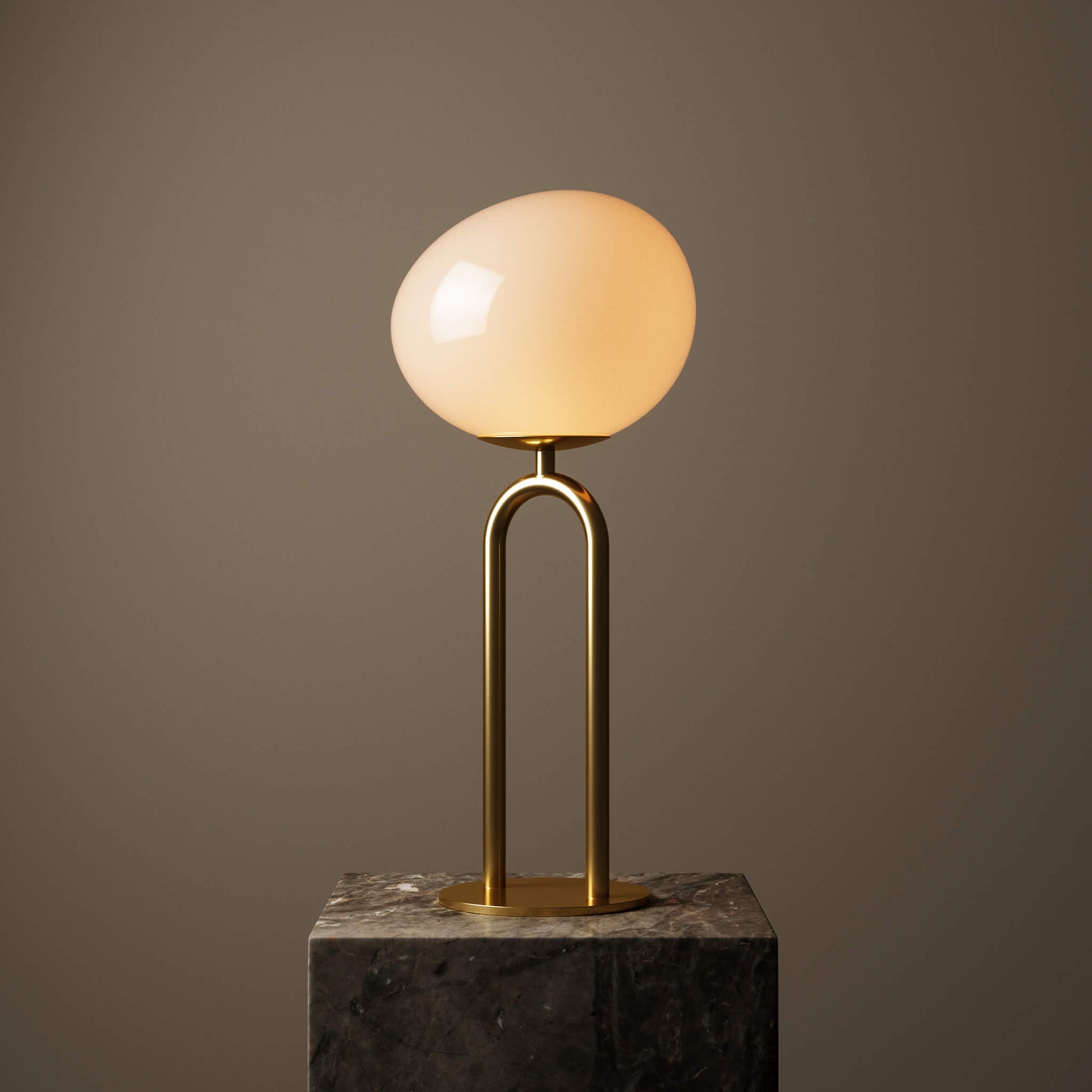 Shapes Table Lamp, Brass/Opal