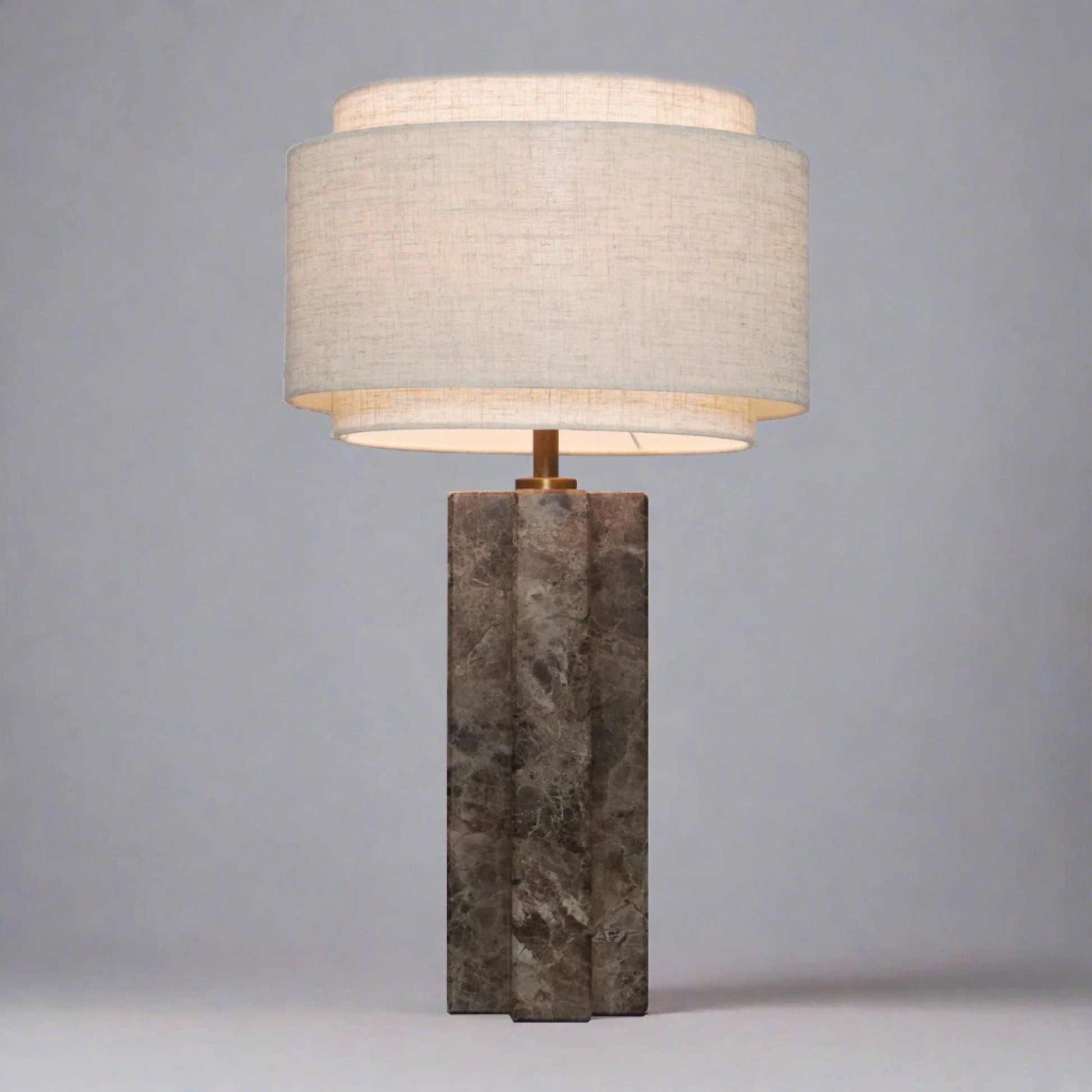Takai Marble Table Lamp, Brown/Beige