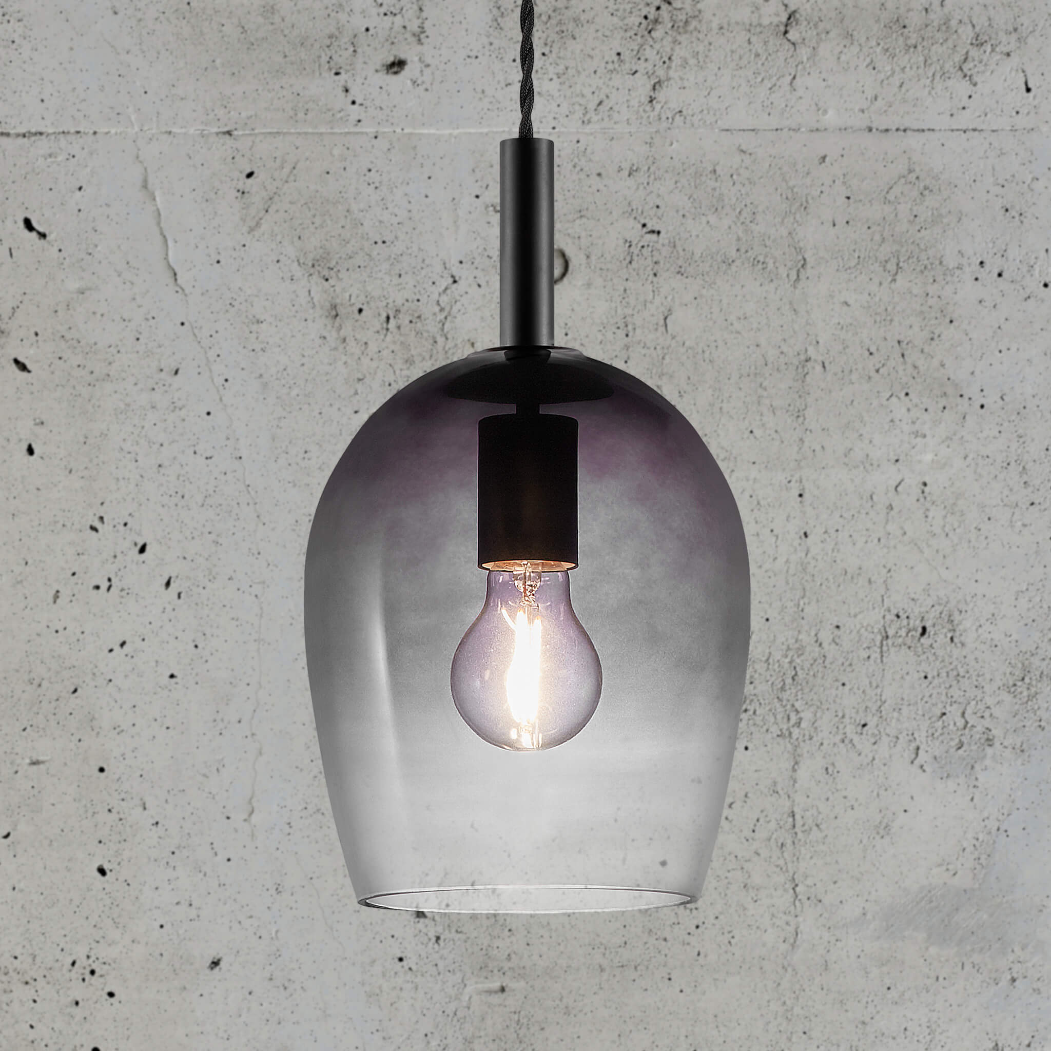 Grey glass store pendant light