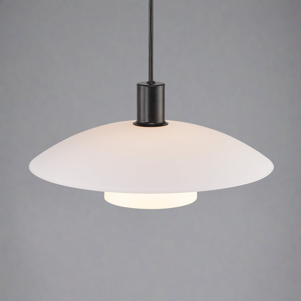 Verona Pendant Light, Black/Opal