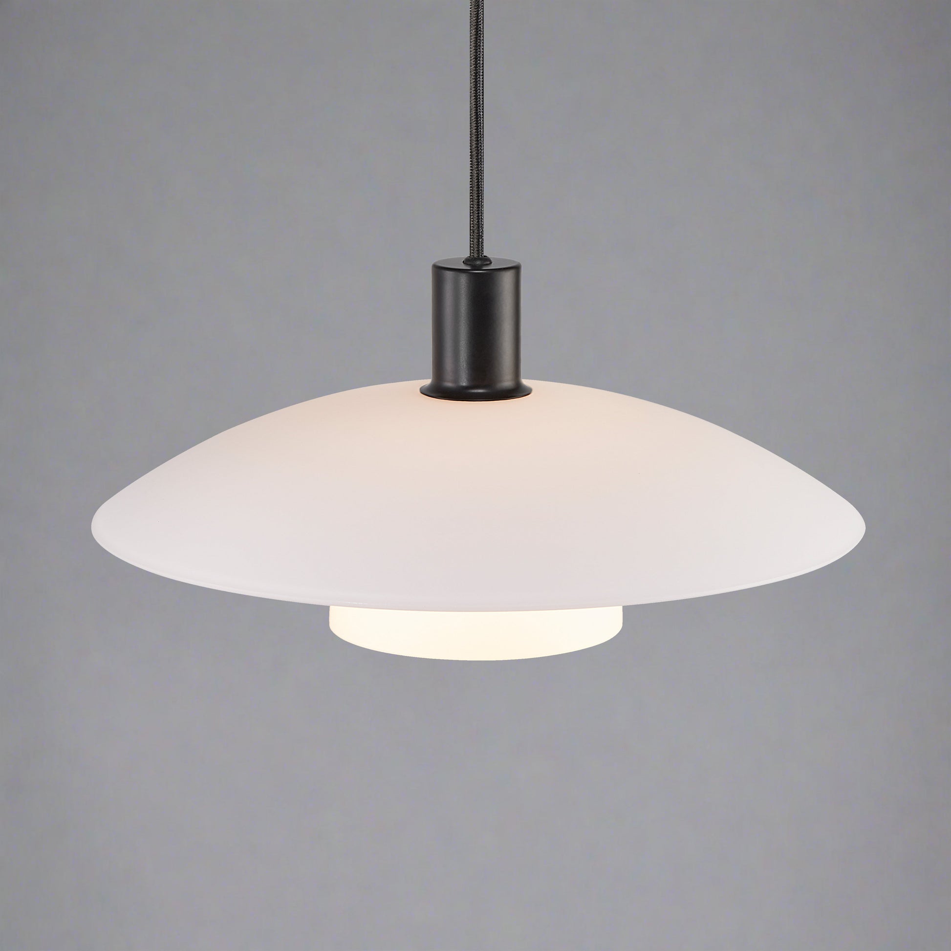 Verona Pendant Light, Black/Opal