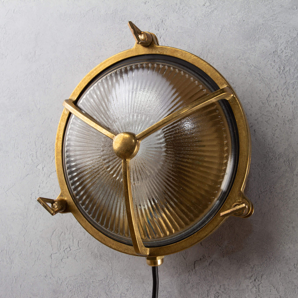 Utilitaire Nautical Brass Bulkhead Outdoor Wall Light, Brass