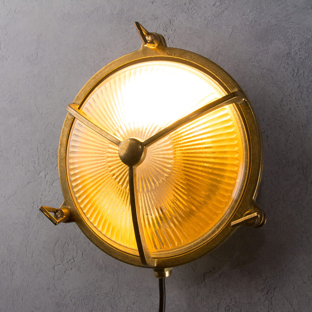 Utilitaire Nautical Brass Bulkhead Outdoor Wall Light, Brass