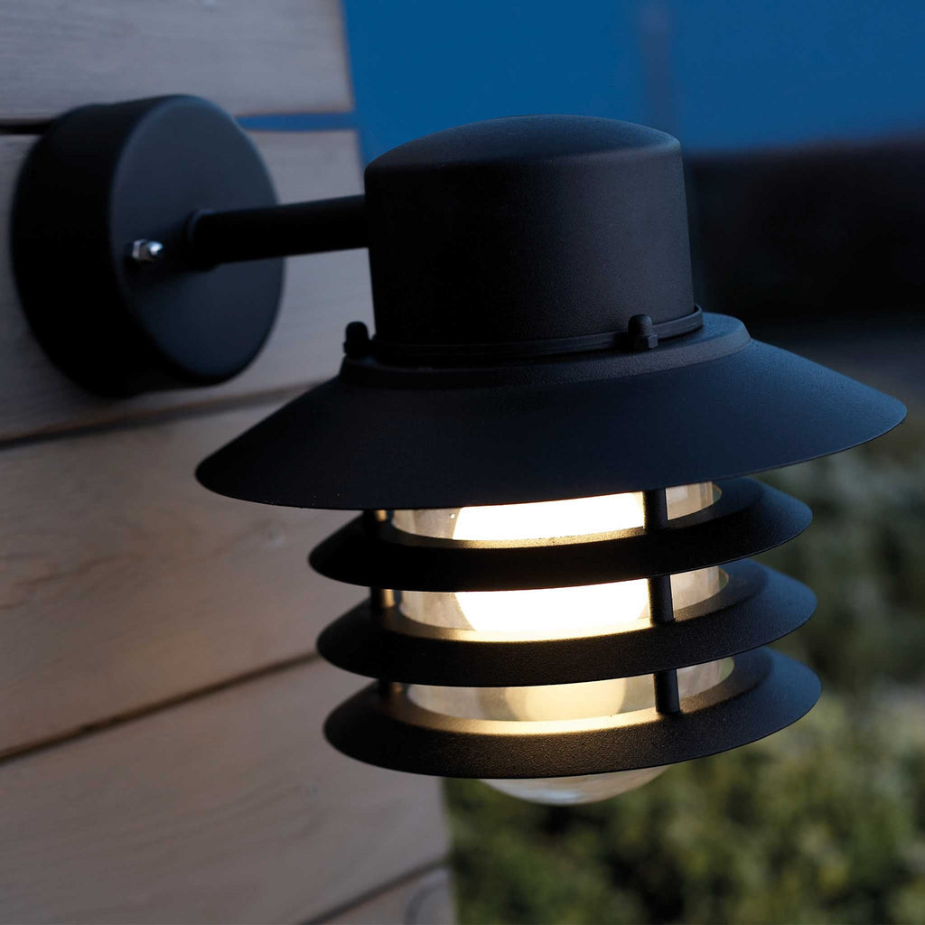 Nordlux Vejers Down Wall Lantern - Black-Lampsy