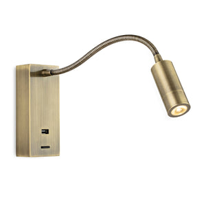 Wren LED Flexible Wall Spotlight with USB Charger