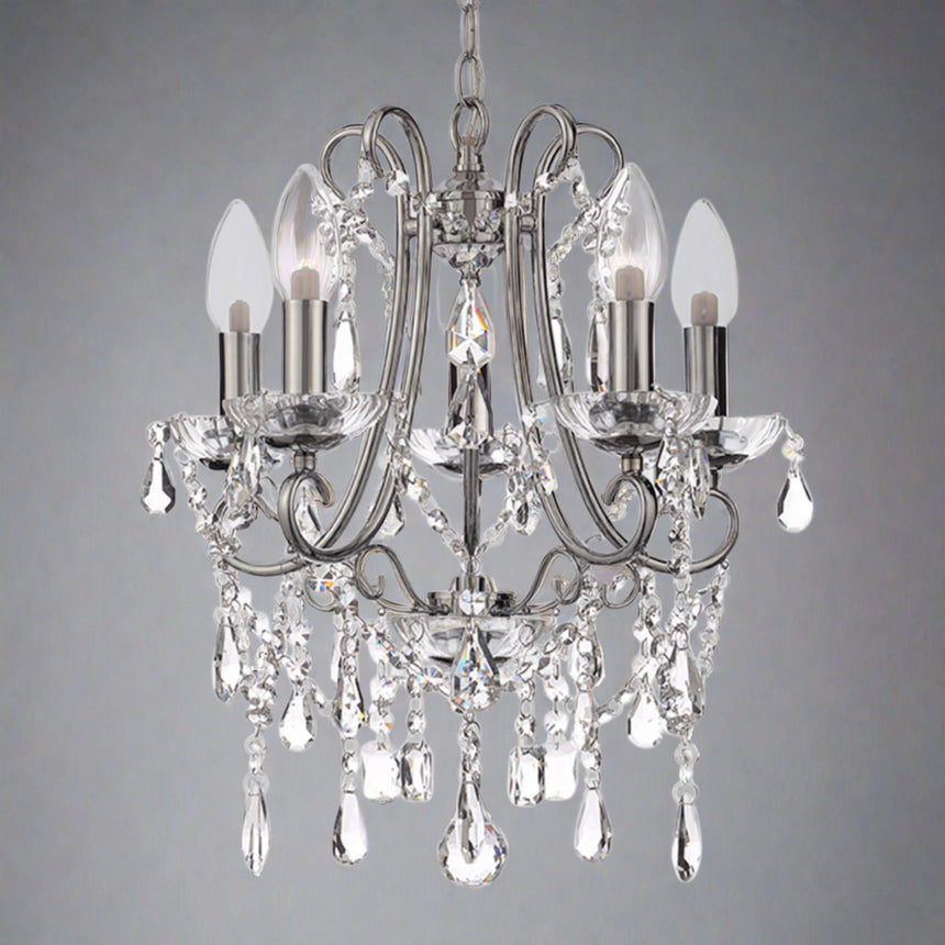 Venn 5 Light Small Crystal Bathroom Chandelier