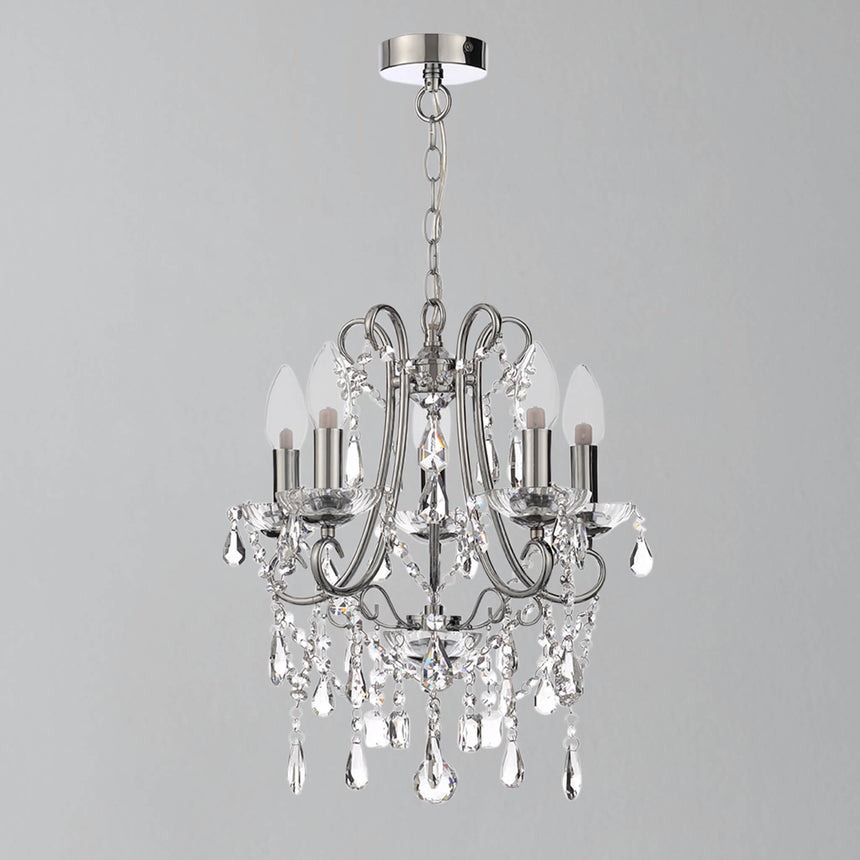 Venn 5 Light Small Crystal Bathroom Chandelier